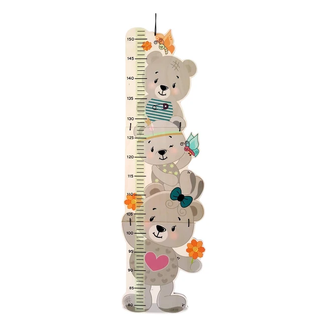 Metro de madera para niños Bear Nature 14632 - Hecho a mano - Plegable - Altura 80-150 cm