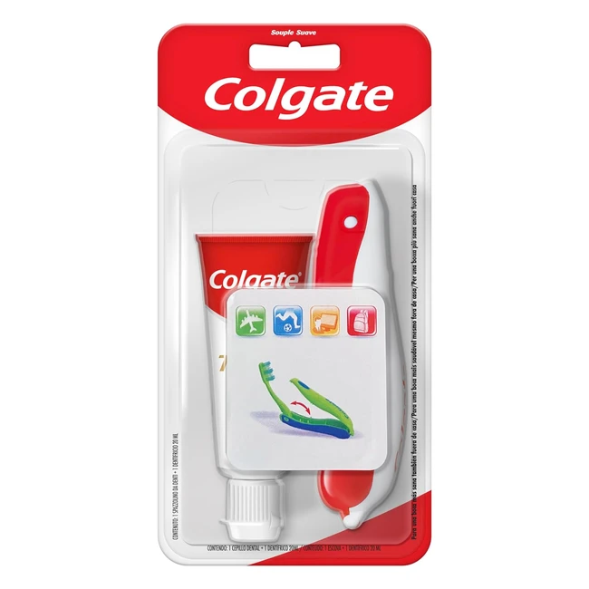 Kit da viaggio Colgate Total: Spazzolino morbido con dentifricio, protezione denti sensibili - Dentista 20ml