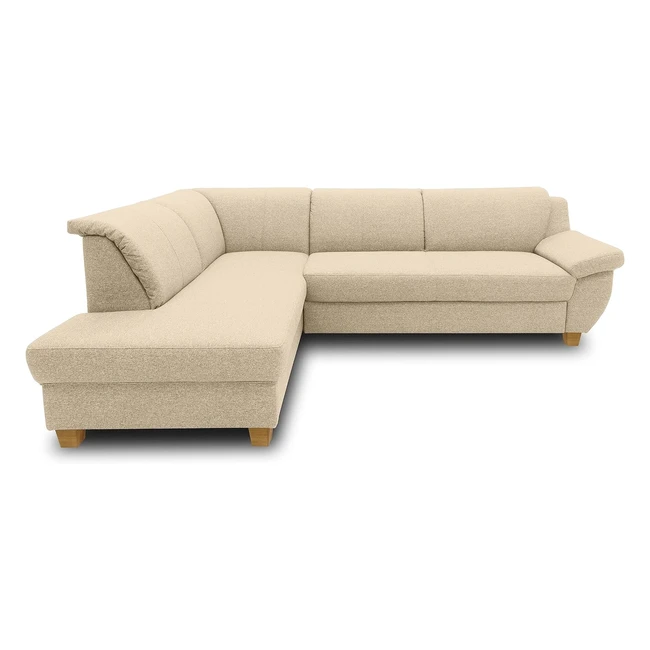 Ecksofa Panama - Klassisches Ecksofa in L-Form mit Schlaffunktion - 254 x 186 cm