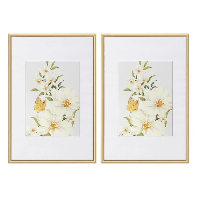 WOLTU BR9857GD2 Bilderrahmen 2er Set Kunststoff Gold 10x15 cm