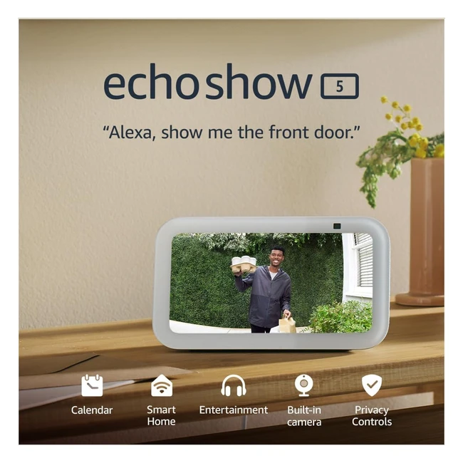 Certified Refurbished Echo Show 5 3rd Gen Smart Display  Alarm Clock  Cloud Bl