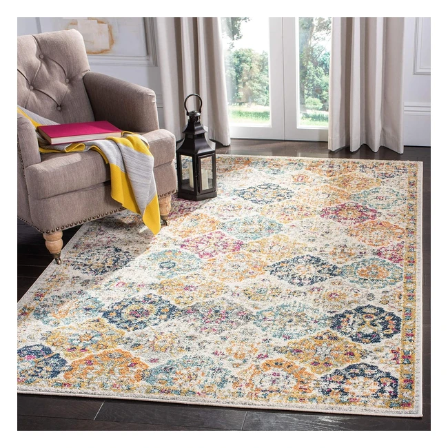 Safavieh Moderner Chic Teppich Madison Collection CremeMulti 91x152cm Wohnzimm