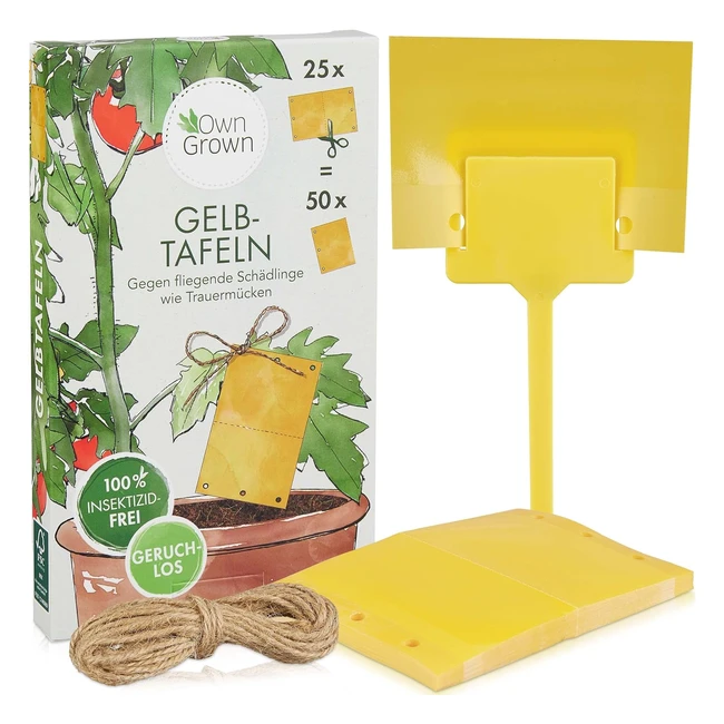 Yellow Boards 50 x Insektizidfreie Klebefallen gegen Schdlinge mit Kordel und 