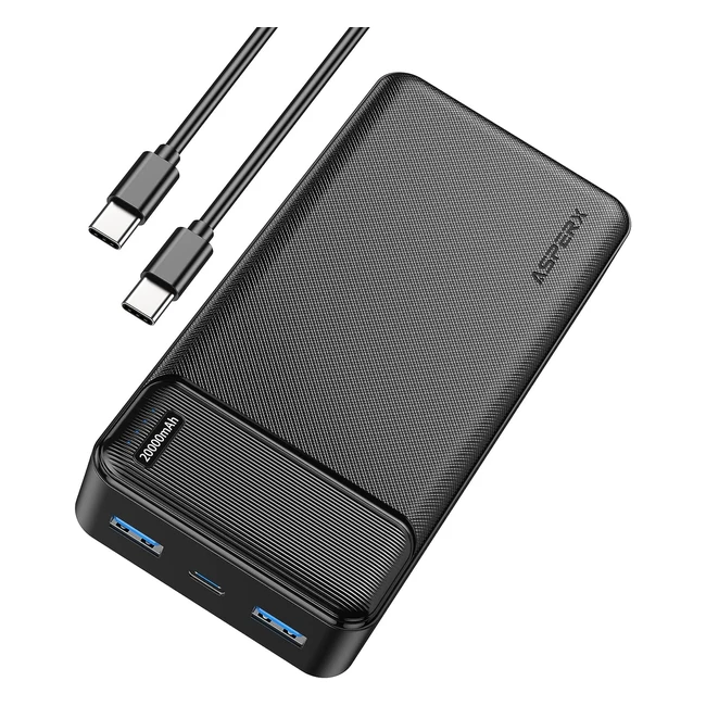 Asperx Powerbank 20000 mAh Schnellladefunktion 225 W 3 Geräte gleichzeitig laden PD 20 W QC30 externe mobile Telefonbatterien klein aber leistungsstark