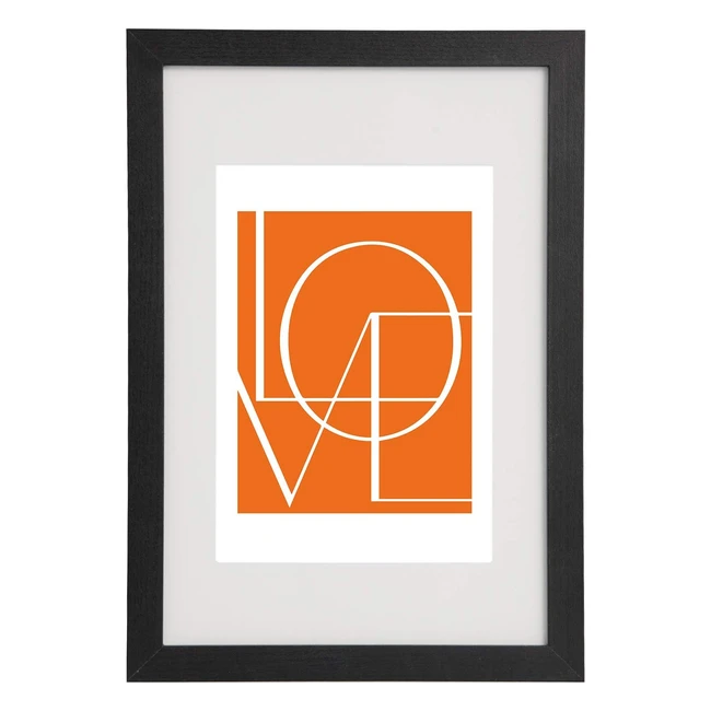 WOLTU Bilderrahmen 30x45 cm - Fotorahmen Holzrahmen mit Passepartout - Schwarz