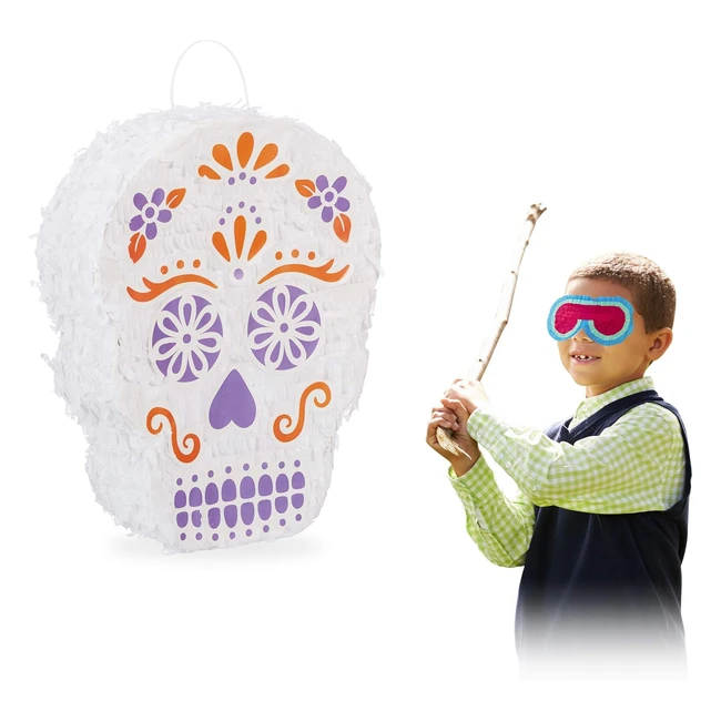 Piñata Calavera Halloween Decorativa 355x275x10cm - Relaxdays 10025176