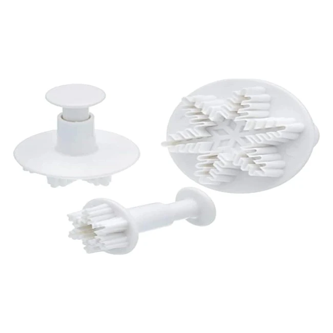Sweetly Does It Fondant Cutters for Cake Decorating - Christmas Snowflake Designs - Pack of 3