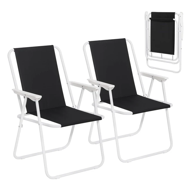 WOLTU Campingstuhl Faltbar 2er Set Klappstuhl Ultraleichter Angelstuhl Schwarz CPS8151SZ2