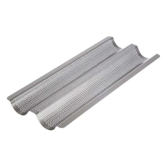 Crusty Bake Baguette Baking Tray KCMCCB90 - Non Stick - 1mm Carbon Steel - 39cm - Grey