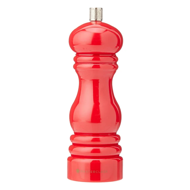 Masterclass Pepper MillSalt Grinder Red 17cm Interchangeable Cap