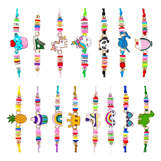 Bracelet Fille Faburo 15pcs Amitié Enfant Licorne Bijoux Réglable Cordon Tressé