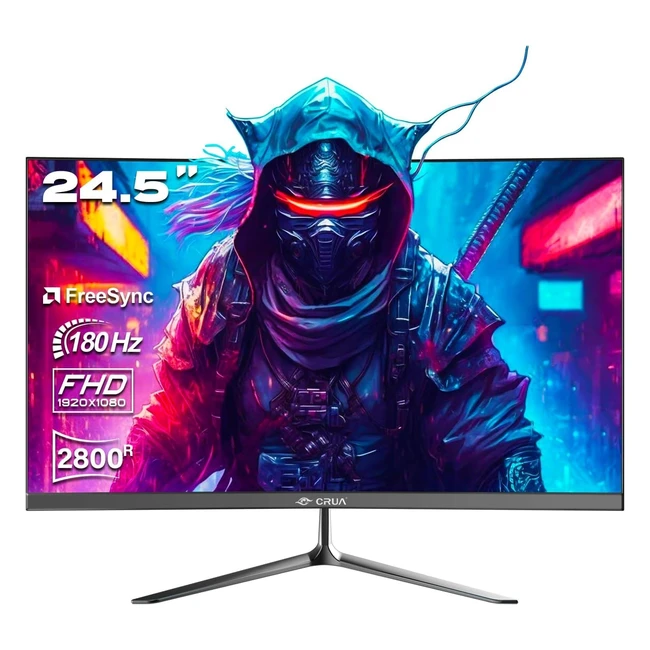 crua 245 Zoll Curved Gaming Monitor 1920x1080p 165180Hz 2800R 99 sRGB Profession