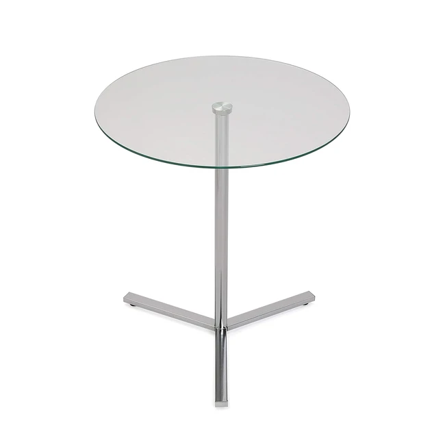 Table d'appoint Versa Bude moderne en verre et métal - 56x50x50 cm