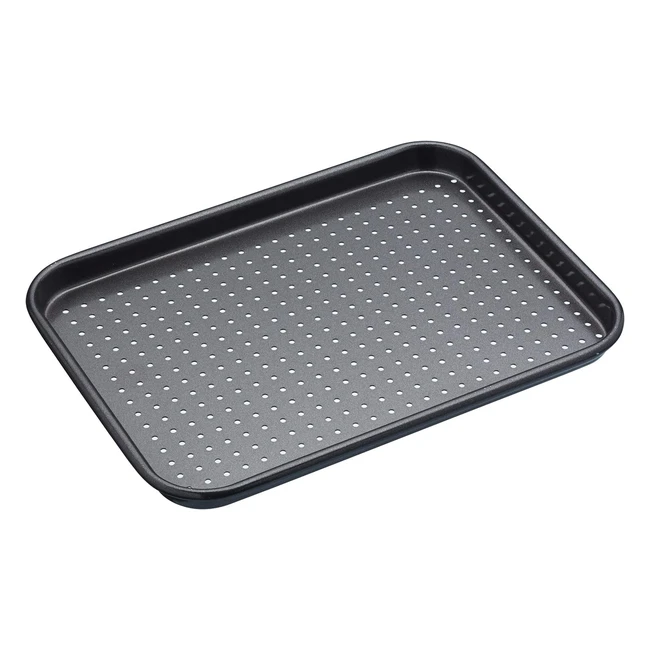 Masterclass KCMCCB54 Crusty Bake Perforated Baking Tray - Non Stick 1mm Carbon Steel - 24x18cm Grey