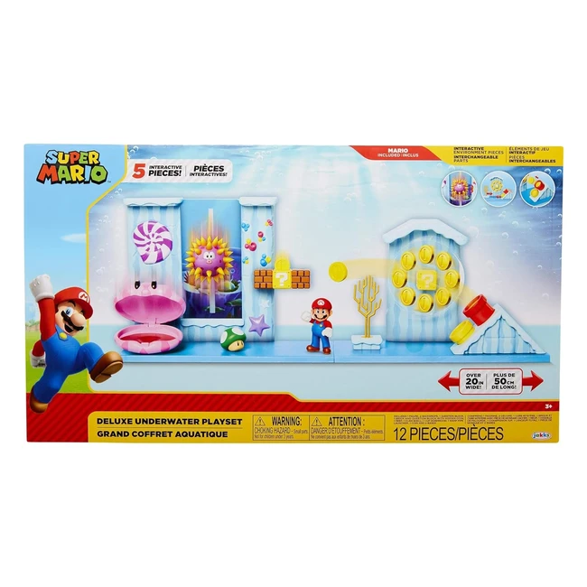 Nintendo Playset Deluxe Super Mario Underwater - Include Mario e Personaggi - Consigliato dai 3 Anni