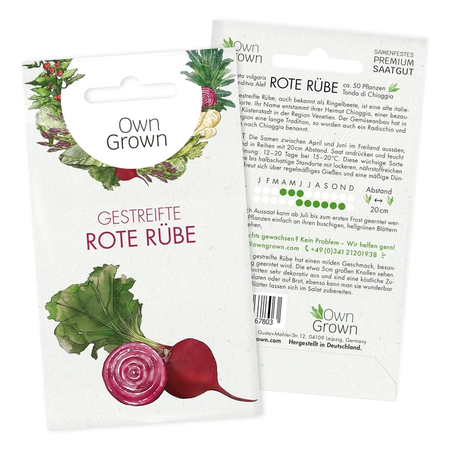 Beetroot Seeds Premium Chioggia - 50 Pflanzen wachsen lassen - Alte Gemsesamen