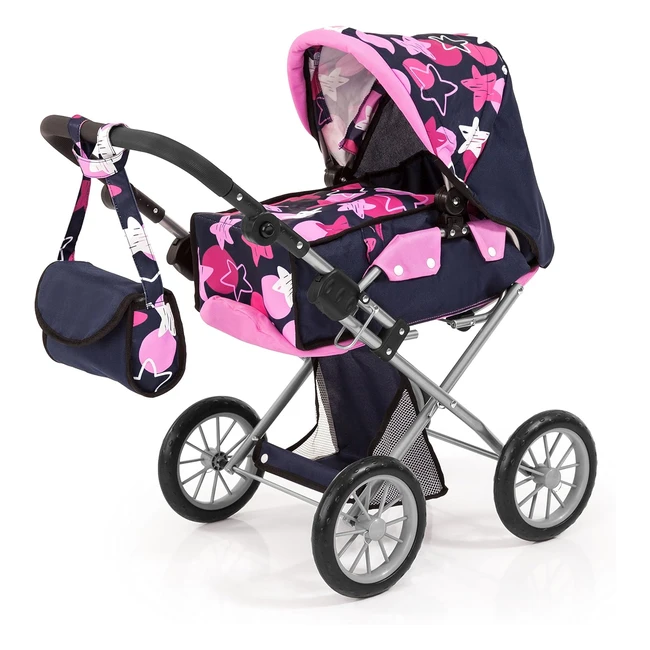 Cochecito de Muecas City Star Bayer Design 13669AA - Ajustable, Plegable, Transformable - Rosa/Azul - 3 a 6 aos