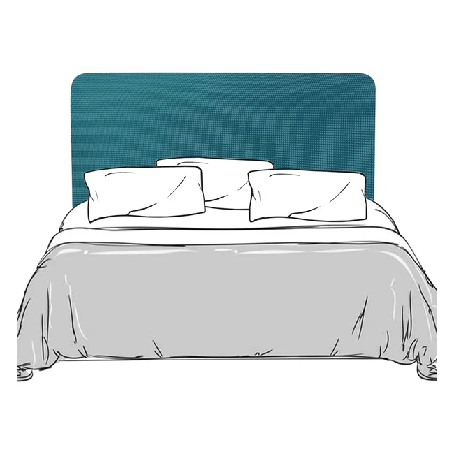 Copertura Testiera Letto Elastico Jacquard Morbido Singolo Matrimoniale Verde Smeraldo