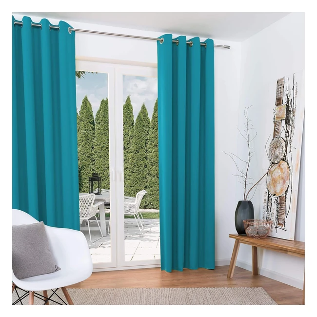 Beautissu Verdunklungsvorhang 2er Set 140x245 cm Trkis - Blickdicht  Isoliere