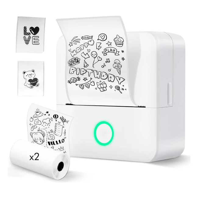 Imprimante Thermique Bluetooth Monochrome Mini - Réf. 2 - Etiquettes Autocollantes - Ecole & Pro