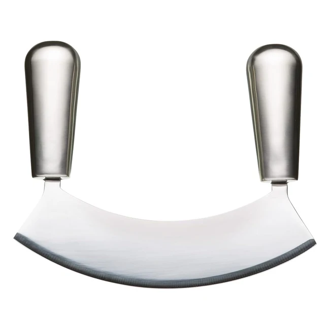 Masterclass Mezzaluna Chopper - Stainless Steel Knife 18cm - Silver