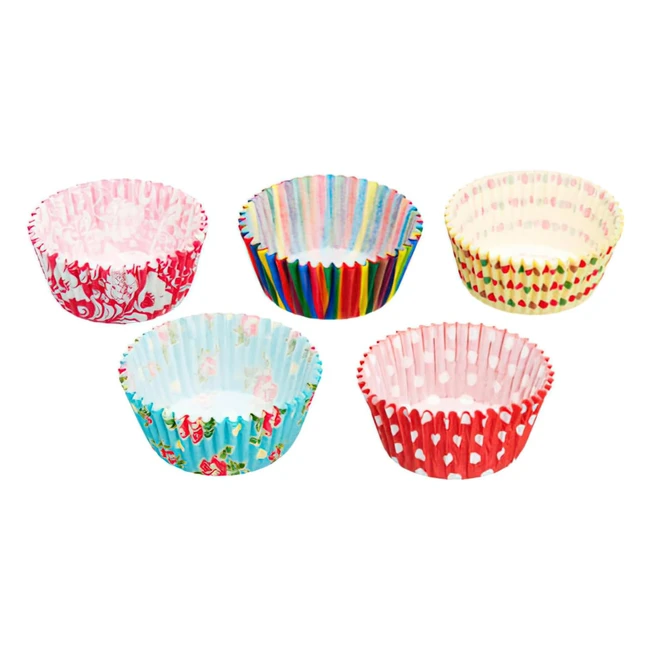 Pacco 250 Pirottini Muffin Cupcake Sweetly Does It Kitchencraft Fiori Righe Multicolore