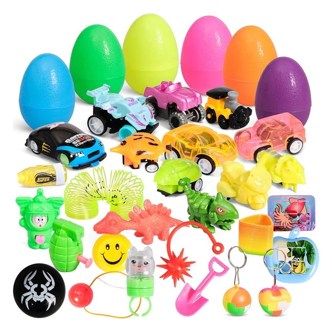 Huevos de Pascua Prextex con 30 Minijuguetes y Sorpresas - Regalos de Juegos de Pascua