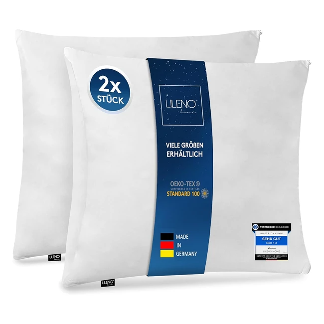 Lileno Home Microfaser Kissen 80x80 cm Premium 850g Fllung 2er Set