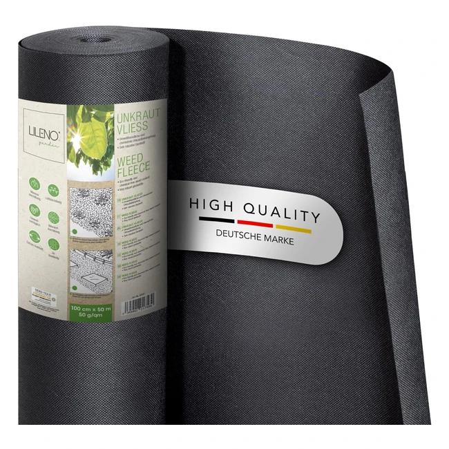 Lileno Home Unkrautvlies Gartenvlies gegen Unkraut 50 m 50 gm wasserdurchls