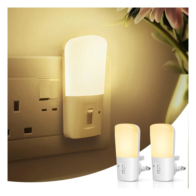 LOHAS Night Light 2 Pack Dimmable Plug In Wall 580LM Dusk to Dawn Sensor 3000K Warm White