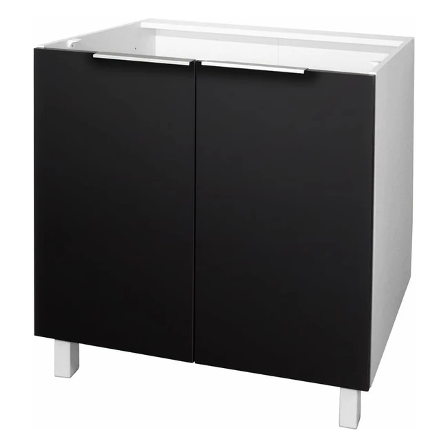 Meuble bas de cuisine Berlioz CP8BNM noir mat 80x52x83cm - Fabrication 100% française