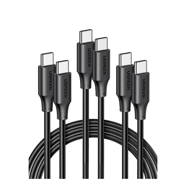 UGREEN Lot de 3 Câble USB C vers USB C PD 100W 5A 20V Charge Rapide iPhone 15 Pro Max MacBook Pro iPad Pro Galaxy S24 Plus Ultra S23 A54 PS5 Manette