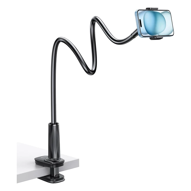 UGREEN Schwanenhals Clip Handyhalterung für Bett - Flexibler Langarm Ständer - Kompatibel mit iPhone, Galaxy S23 - Bis 71 Zoll