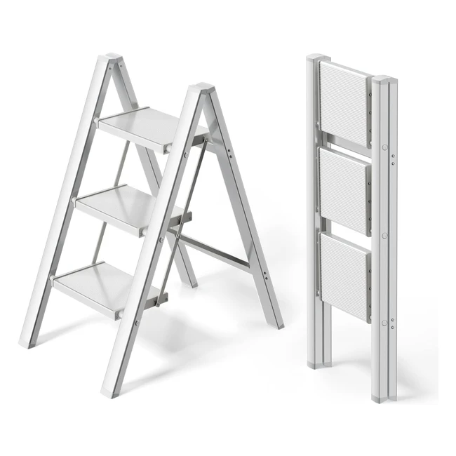 ladnamy 3step ladder aluminium folding ladder portable lightweight