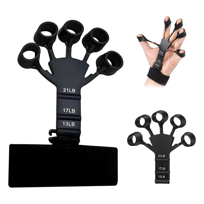 Shunfaji Exerciseur de Doigts Musculation Main - Renforcement Mains Bandes Réglable - 6 Niveaux Résistance