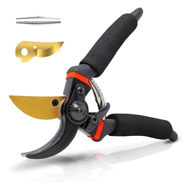 Econour 8 Professional Titanium Bypass Pruning Shears  Easy Lock Design  Rust-