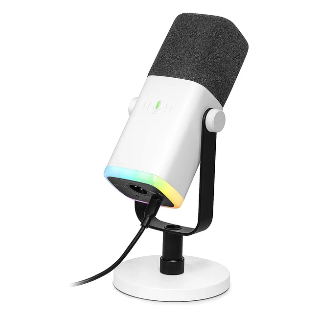 Microfono USB XLR Fifine per Streaming Podcast Studio - Qualità Audio Chiara - Supporto Connettore XLR - Porta USB e Tasti Multiuso - Illuminazione RGB Controllabile