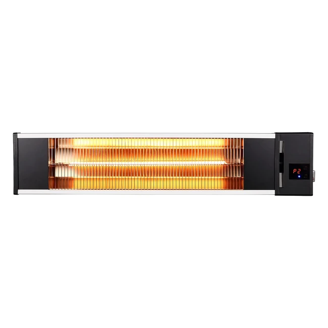 Devola Master Electric Patio Heater 2000W Wall Mounted Carbon Fibre Halogen - 24Hr Timer - IP34 Rated - Lot20 Compliant