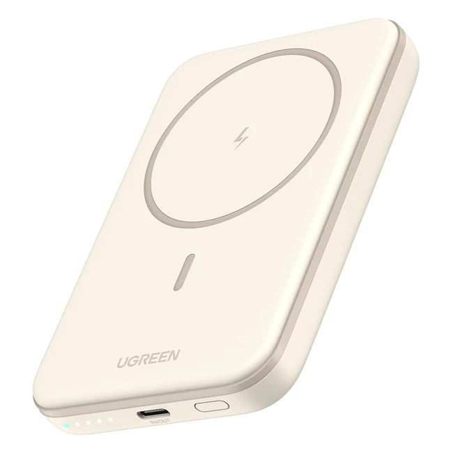 Power Bank Magnético UGREEN Nexode 5000mAh PD 15W con Cable USB C - Compatible con iPhone 15/14/13/12 Plus Pro Max - Beige