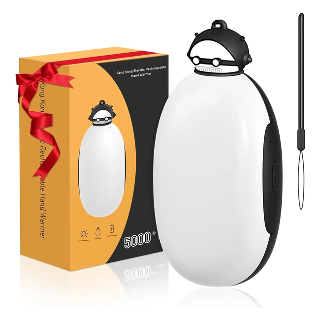 Scaldamani Elettrico Ricaricabile Portatile 5400mAh USB - Scaldamento Rapido 3 Livelli di Temperatura