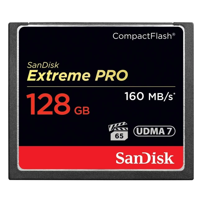 SanDisk 128GB Extreme Pro CompactFlash Card UDMA 7 VPG65 - Up to 160MBs