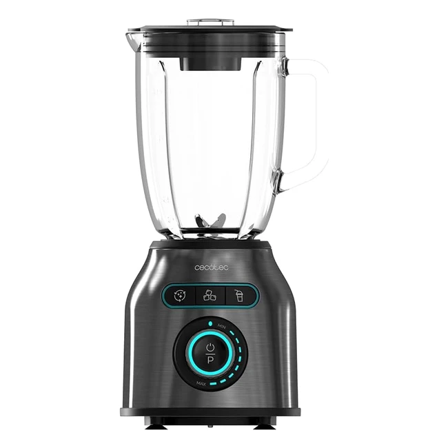 Cecotec Standmixer Power Black Titanium 2200Max Smooth 2200 W | 6 Klingen aus Edelstahl | Icecrush- und Smoothiefunktion | Autoclean