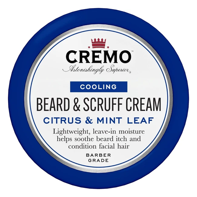 Cremo Cooling Beard Scruff Cream for Men 113g - Lightweight Refreshing Beard Cream