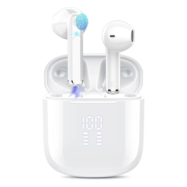 Auriculares Inalámbricos Bluetooth 53 Mini con HD Mic 25h - Blanco