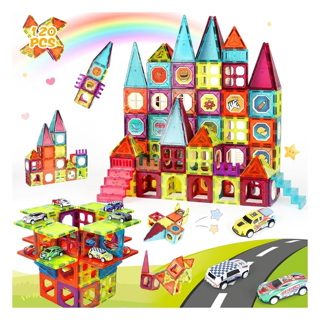 120 blocs de construction magntique pour enfants - Ensemble de construction ma