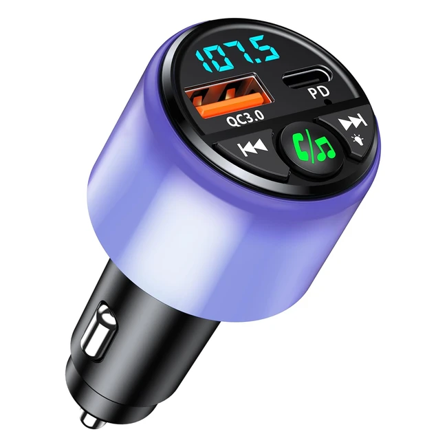 Transmetteur FM Bluetooth Voiture PD 30W QC30 18W - Charge Rapide