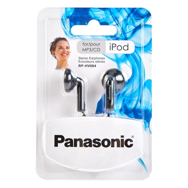 Panasonic RPHV094EK Wired In-Ear Headphones Comfortable Fit Clear Sound Black