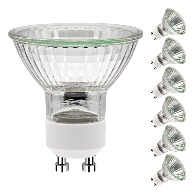 Simusi GU10 Halogen Light Bulbs 35W 6 Pack Spotlight Bulbs AC 230V 35W Energy Saving 2 Pin 35 Beam Angle 2700K Dimmable Warm White