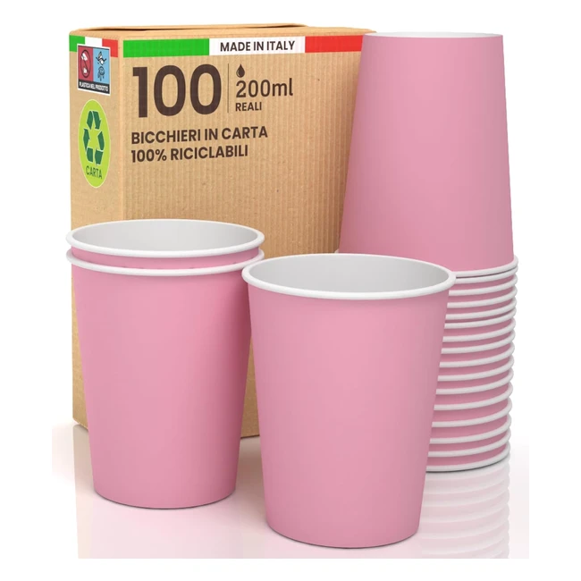 100 gobelets carton rose jetables rsistant  la chaleur caf th fte danniversaire