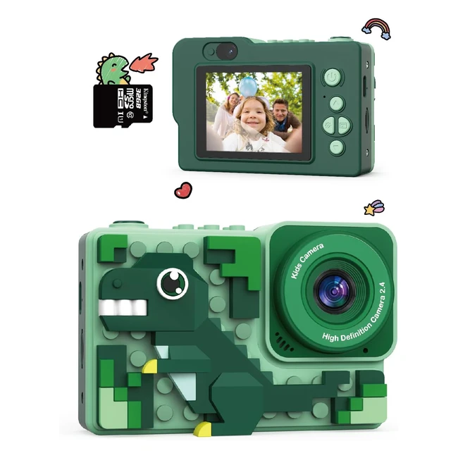 KizToys Appareil Photo Enfant 24 Pouces Numrique 4800W Selfie HD 1080P Cadeau Garons Filles
